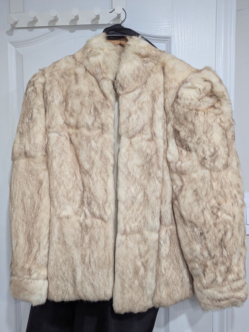 Beige Real Rabbit Fur Women's Jacket - Luxurious Winter Coat